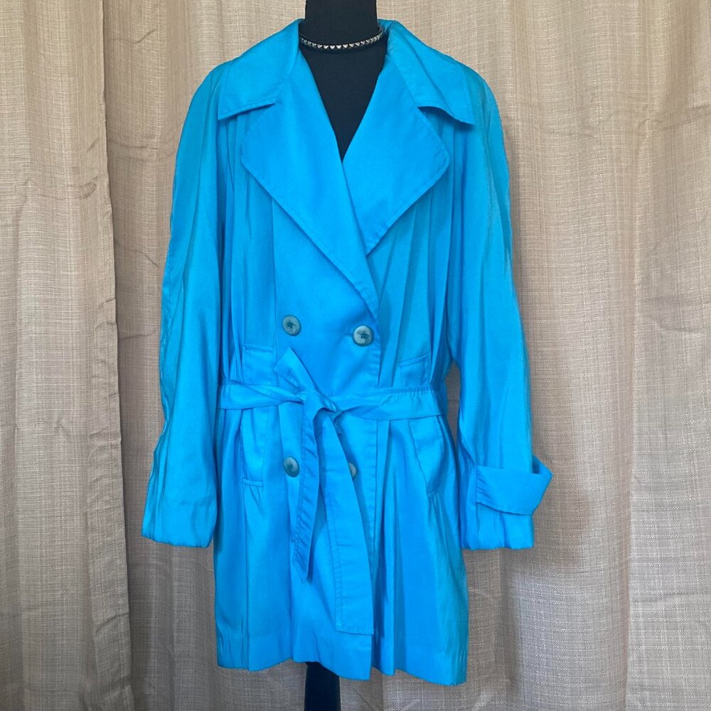80s Vintage Blue Coat by VISION Size 1X Women’s Extra Large